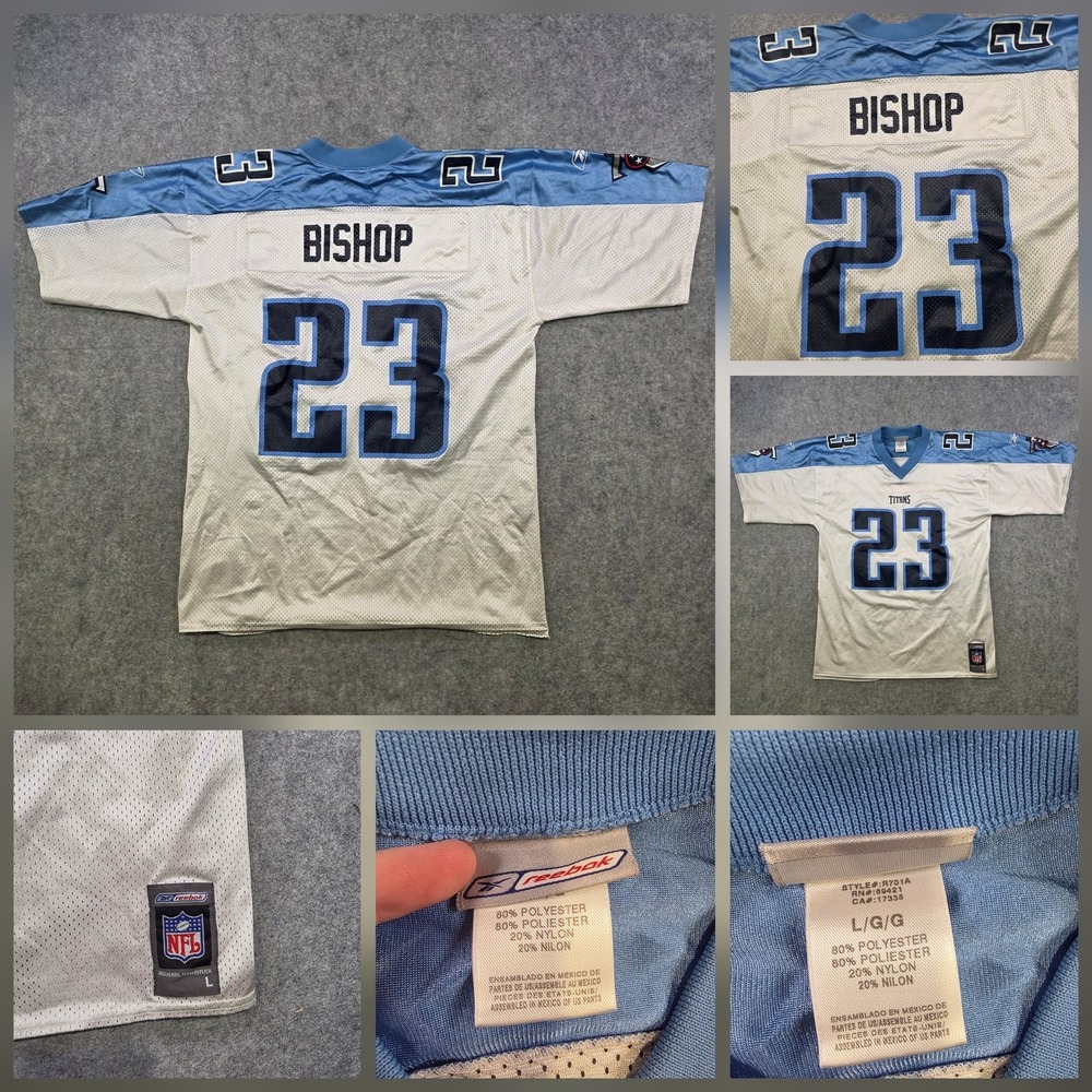 VTG Tennessee Titans Football Jersey Mens Large NFL Reebok Blaine Bishop 23